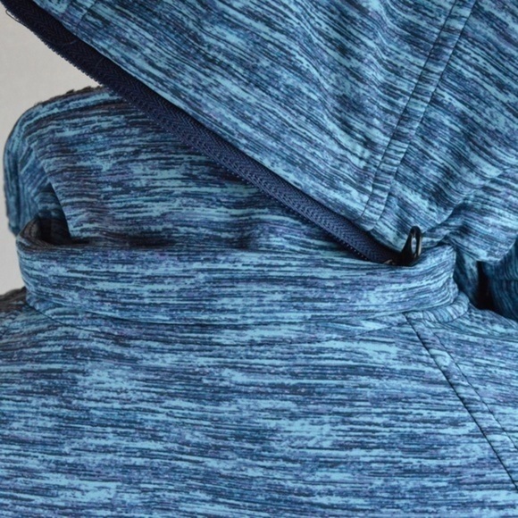 Free Country Faux Fur Lined Softshell Jacket, Blue Space Dye Print, Small - Picture 12 of 16